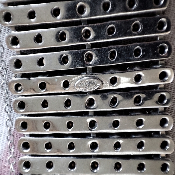 Vintage Signed Kramer of New York Seven Row Prong Set Clear Rhinestone Bracelet - Picture 9 of 16